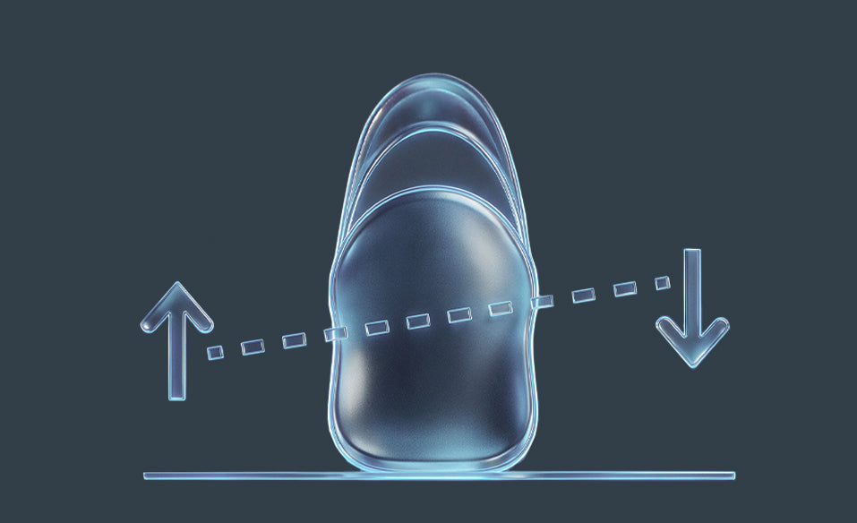 Heel with stability arrows
