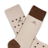 CA0009 Calcetin largo Beig-Black dots 2p-3