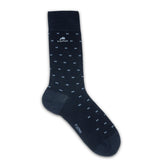 CA0009 Calcetin largo Blue-Blue dots 2p-2