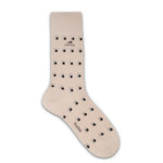 CA0009 Calcetin largo Beig-Black dots 2p-2