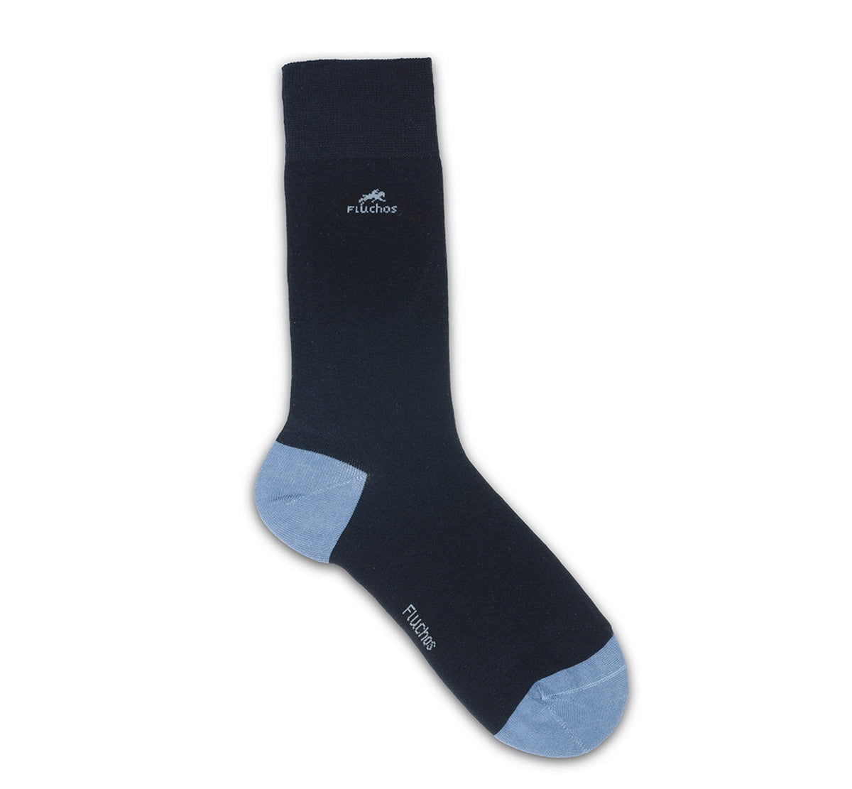 CA0009 Calcetin largo Blue-Navy brown 2p-1